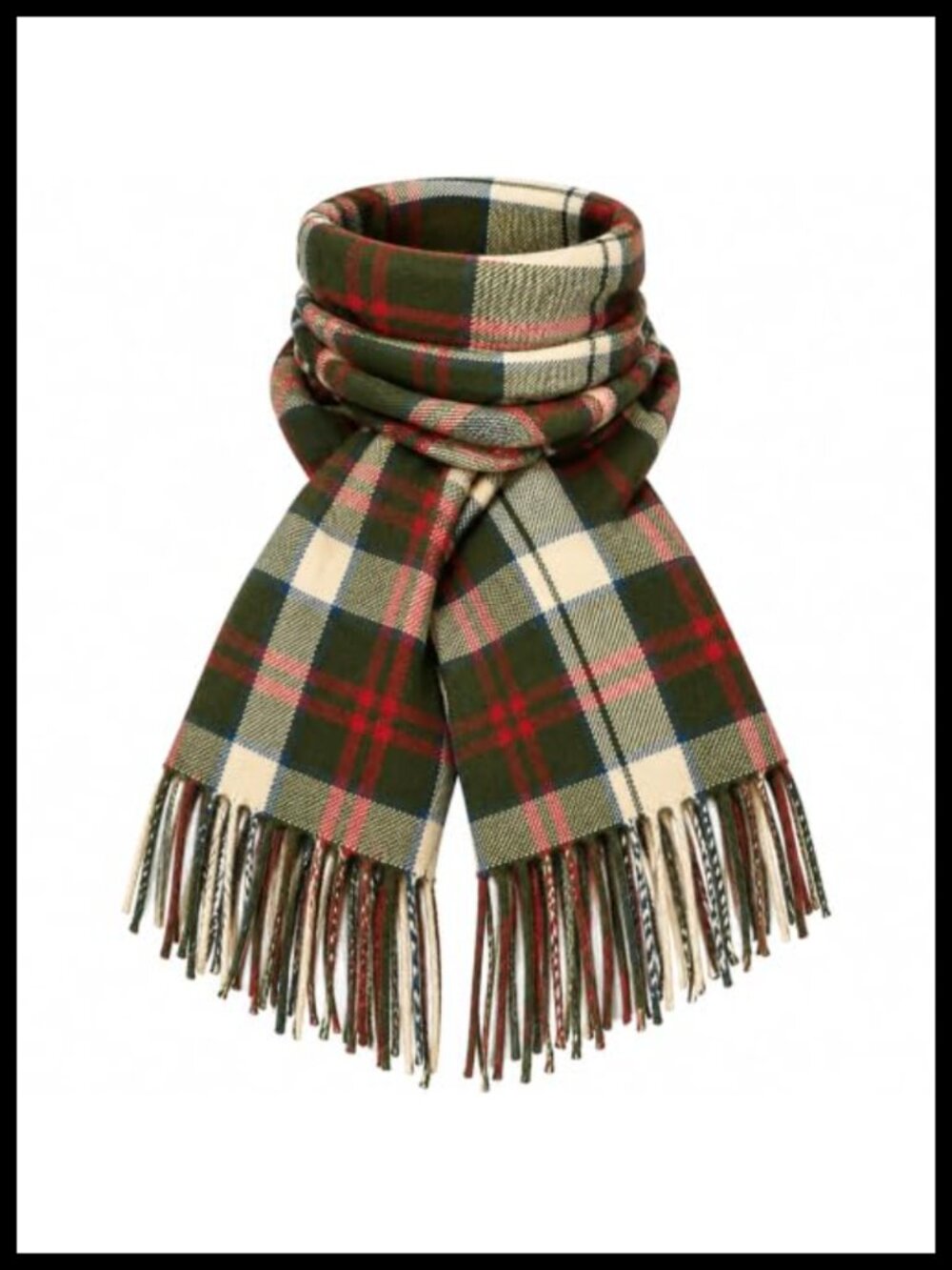 Oversized Plaid Winter Scarf Soft Warm Blanket Wrap with Tassels
